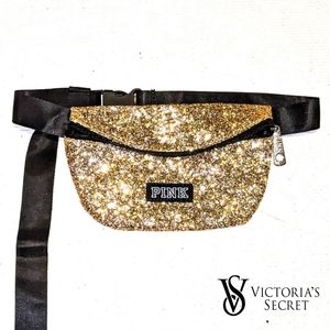VS PINK Fanny Pack in Gold Glitter